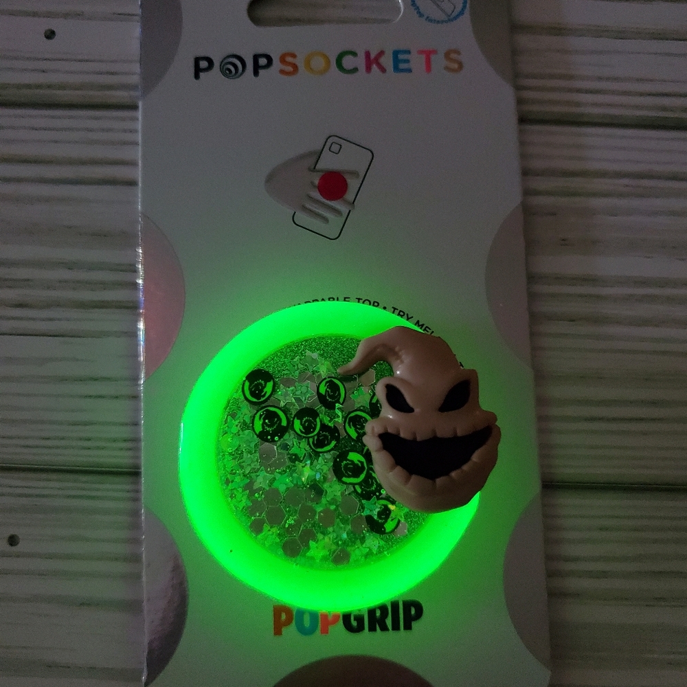 Oogie Boogie Glow In Dark Popsocket or Badge Reel